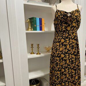 Midi gold and black dress